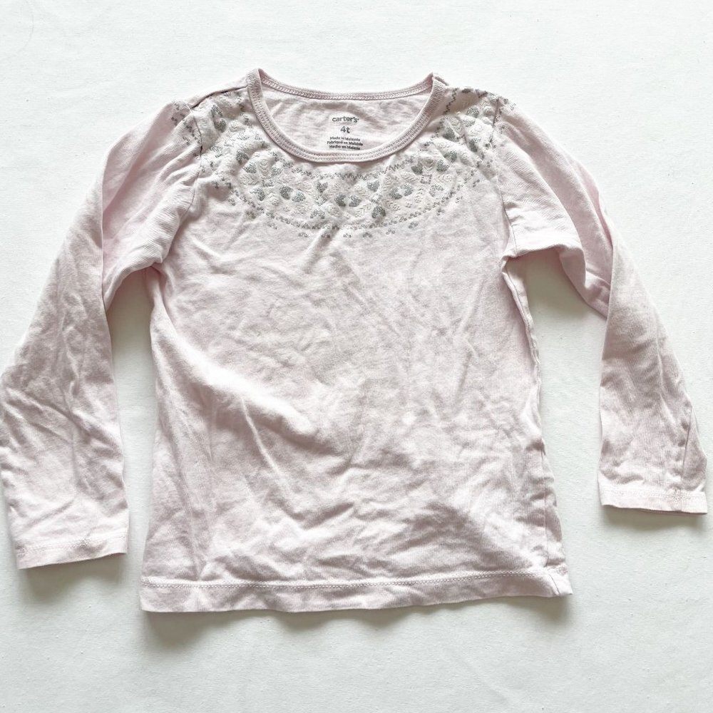 Carter's Light Pink Heart Design Shirt size 4T